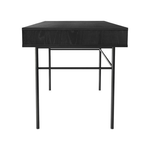 Melns rakstāmgalds Woodman Stripe, 130 x 60 cm-image-3