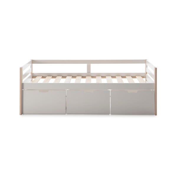 Balta gulta ar 3 atvilktnēm 90 x 190 cm Keisly – Marckeric