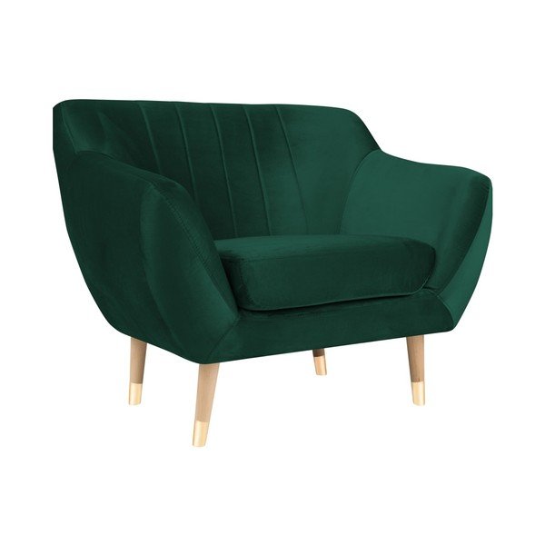 Tumši zaļš samta atpūtas krēsls Mazzini Sofas Benito-image-2