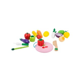 Legler Augļu un dārzeņu koka rotaļlietu komplekts ar Velcro