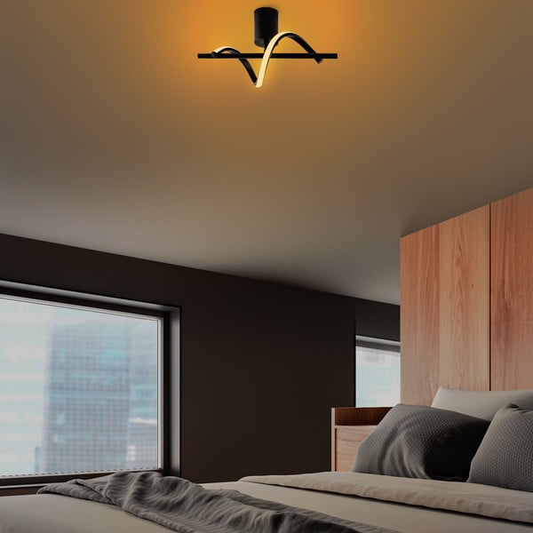 Melna LED griestu lampa 7x41 cm Likma – Opviq lights-image-2