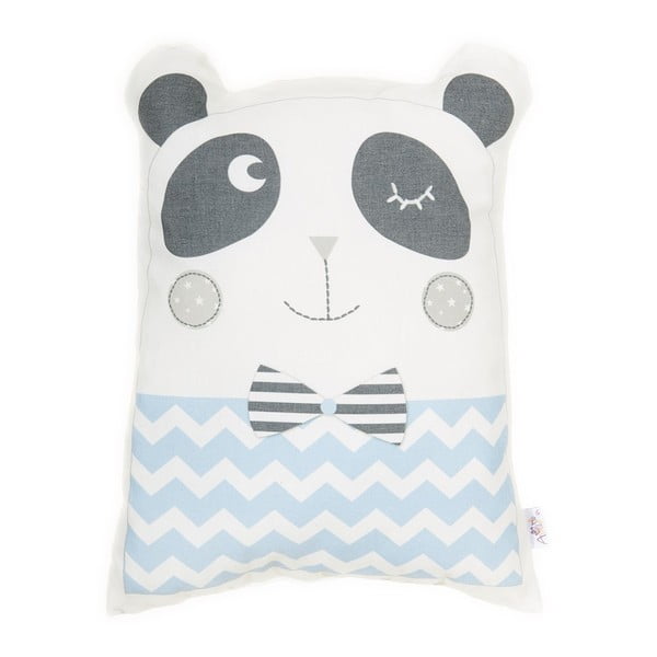 Zils bērnu spilvens ar kokvilnu Mike & Co. NEW YORK Pillow Toy Panda, 25 x 36 cm