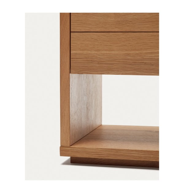 Dabīga toņa zema kumode ar ozolkoka imitāciju 200x74 cm Alguema – Kave Home-image-3