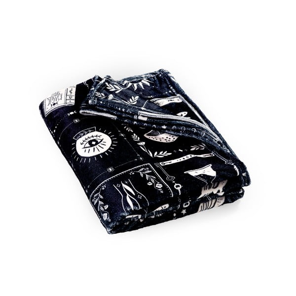 Melns mikroplīša pleds ar Halovīnu motīvu 130x170 cm Enchanted Witchcraft – Catherine Lansfield