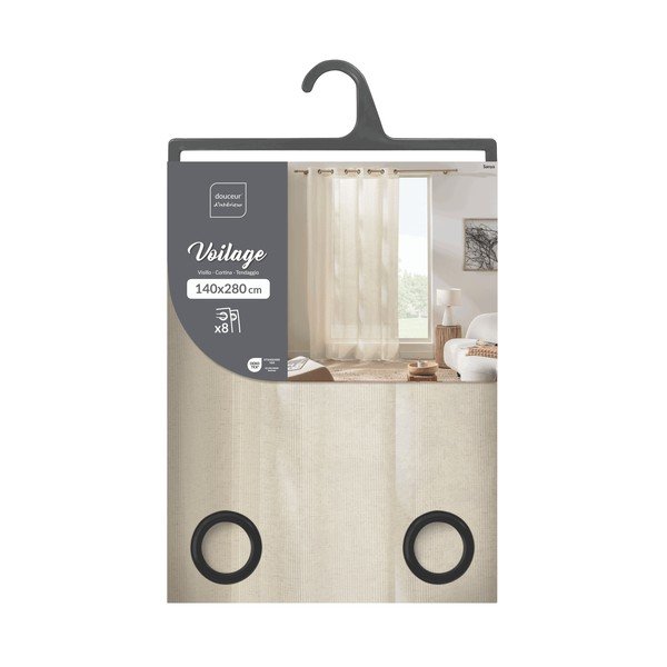 Krēmkrāsas aizkars 140x280 cm Sanya – douceur d'intérieur-image-3