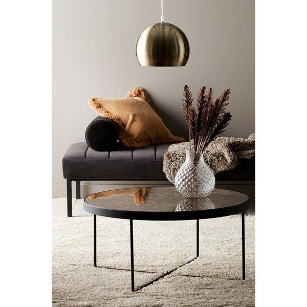 Brūns tērauda apaļš žurnālgaldiņš ø 80 cm Gellina – Ellos Home-image-1