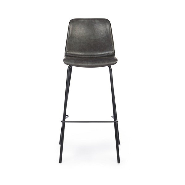 Tumši pelēks polsterēts bāra krēsls (sēdekļa augstums 75 cm) Kyra – Bizzotto-image-2