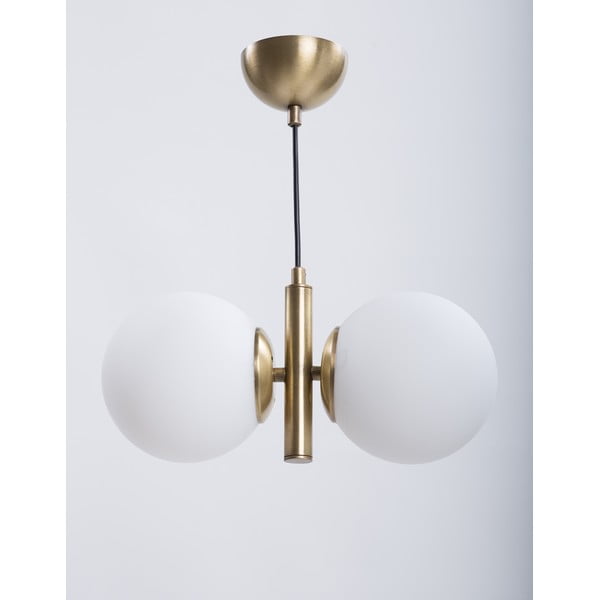 Balta/zelta krāsas piekaramā lampa ar stikla abažūru ø 15 cm Monera – Squid Lighting-image-1