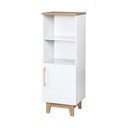 Balts bērnu grāmatu plaukts ar ozolkoka imitāciju 45x128 cm Finn – Roba