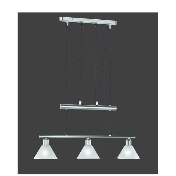 Sudraba krāsas piekaramā lampa ar stikla abažūru Stamina – Trio-image-1