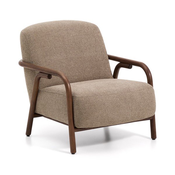 Pelēkbrūns atpūtas krēsls no šenila auduma Sylo – Kave Home