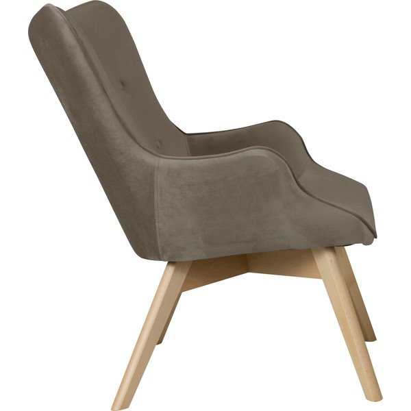 Gaiši brūns samta atpūtas krēsls Niko – Ropez-image-3