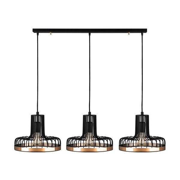 Melna/vara krāsas piekaramā lampa ar metāla abažūru Fellini – Opviq lights-image-3