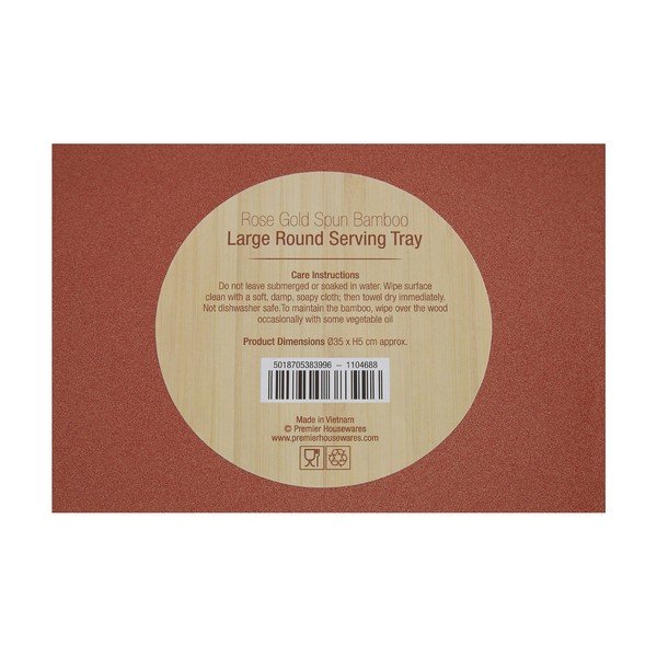 Bronzas bambusa servēšanas paplāte Premier Housewares, ⌀ 35 cm-image-4
