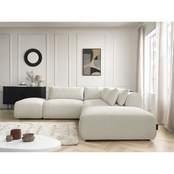 Balts regulējams modulārais stūra dīvāns Jana – Bobochic Paris-image-2