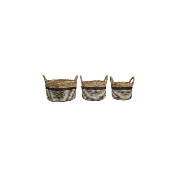 3 uzglabāšanas grozu komplekts HSM kolekcija Raffia Natural Gris-image-4