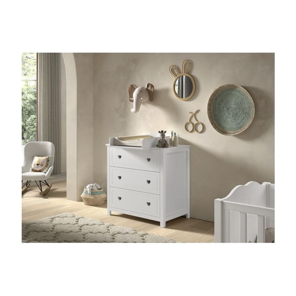 Balts pārtinamais galds (piemērotas kumodes dziļums 57 cm) Amori – Vipack-image-1