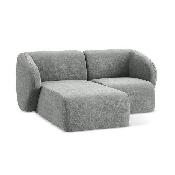 Pelēks stūra dīvāns no šenila auduma (ar kreiso stūri/ar zvilni) Lani – Makamii-image-4