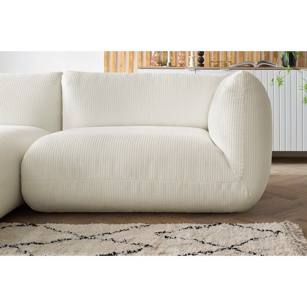 Balts velveta stūra dīvāns (kreisais stūris) Lecomte – Bobochic Paris-image-1