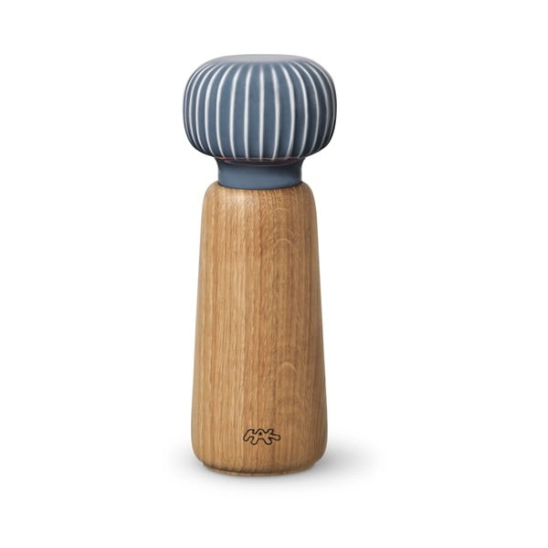 Ozolkoka garšvielu dzirnaviņas ar antracīta pelēkām porcelāna detaļām Kähler Design Hammershoi, augstums 17,5 cm