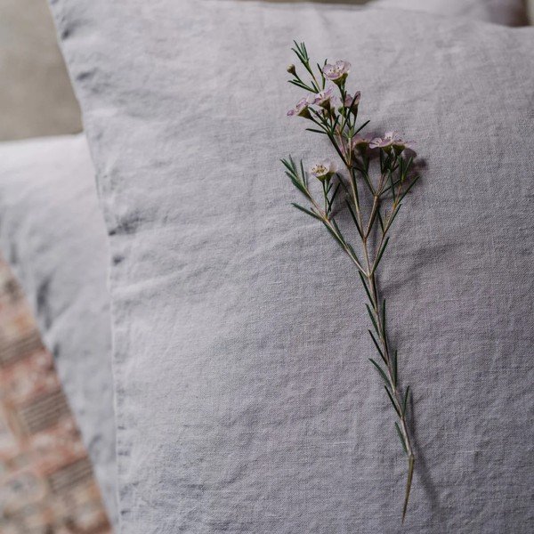 Lina spilvendrāna 80x80 cm Light Grey – Linen Tales-image-1