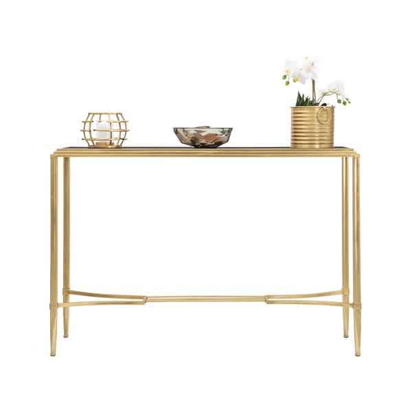 Mauro Ferretti romiešu konsoles galds zelta krāsā, 120 x 80 cm-image-2