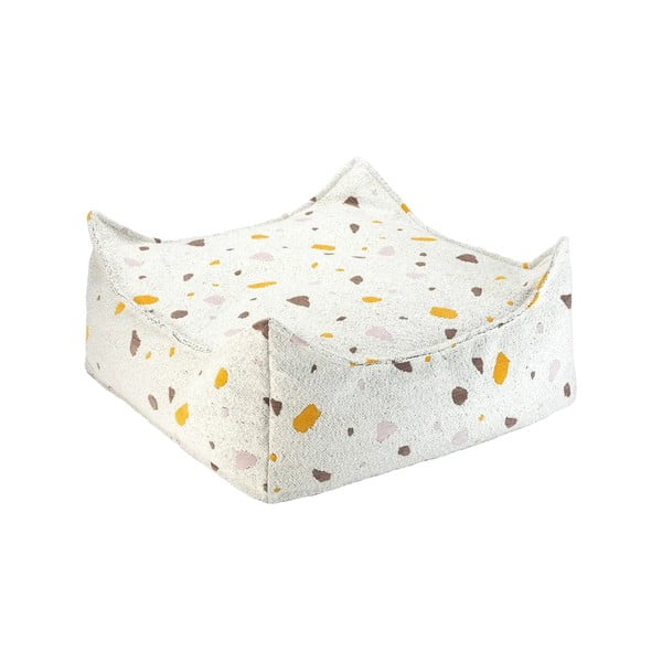 Balts bērnu sēžammaiss no buklē/šenila auduma Terrazzo Square – Wigiwama