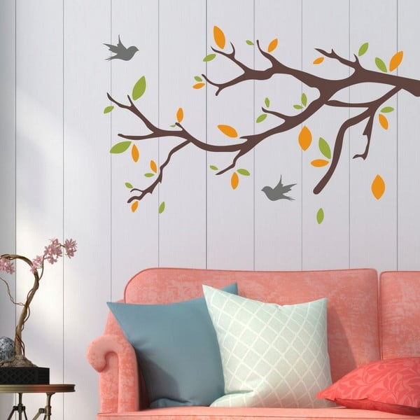 Dekoratīvā sienas uzlīme Koks un putni