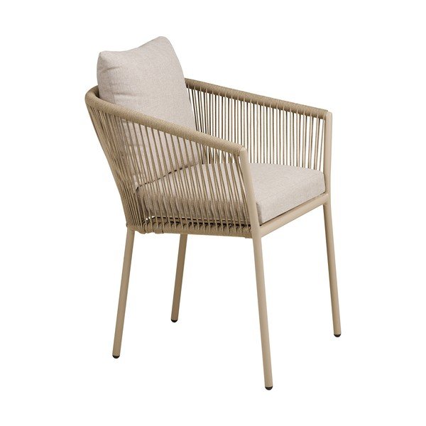 Bēšs metāla/polsterēts dārza krēsls Salerno – House Nordic-image-3