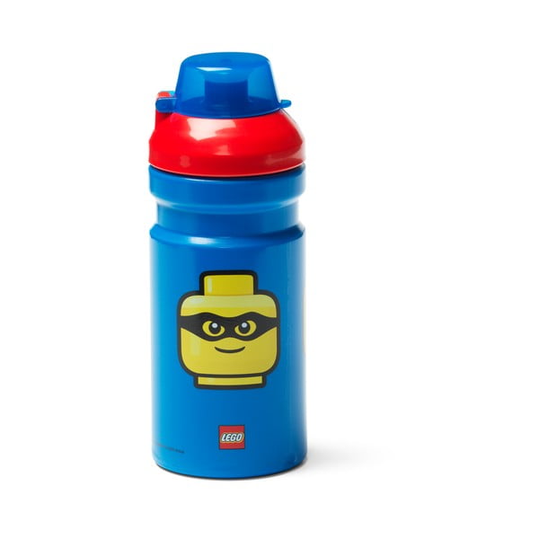 Zila ūdens pudele ar sarkanu vāciņu LEGO® Iconic, 390 ml