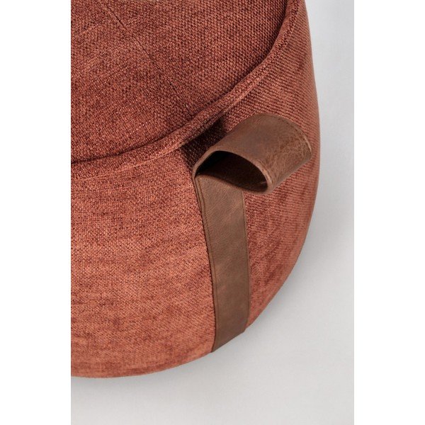 Terakotas oranžs pufs no šenila auduma Anila – Bizzotto-image-1