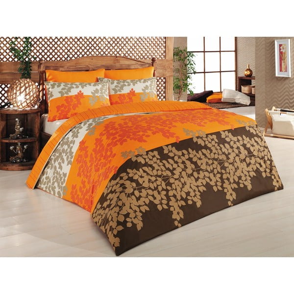 iekļauts gultas veļa Serenity Orange, 200x220 cm, ar lapu
