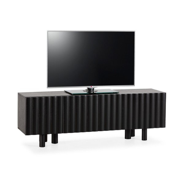 Melns mango masīvkoka TV galdiņš 160x55x40 cm Tamira – MOME-image-3