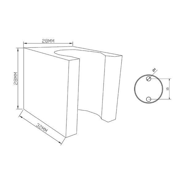 Matēti melns misiņa dušas galvas turētājs – Sapho-image-1