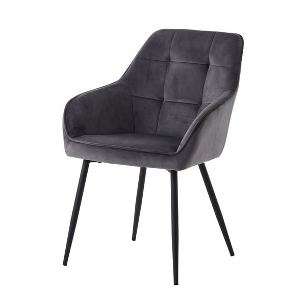 Pelēki polsterēti ēdamistabas krēsli ar roku balstiem (2 gab.) Nolan Square – Unique Furniture-image-3