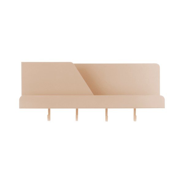 Smilšaini brūns metāla sienas organizators ar āķiem Leitmotiv Perky, garums 46 cm-image-2