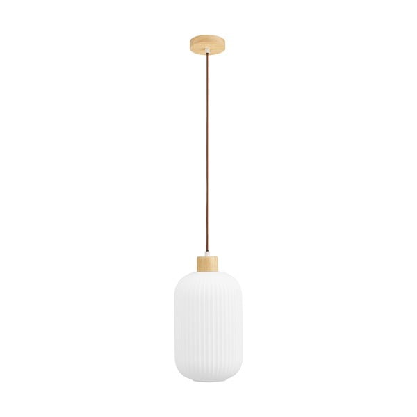 Balta piekaramā lampa ar stikla abažūru ø 20 cm Argalo – House Nordic