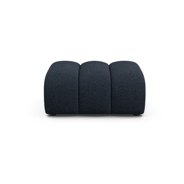 Tumši zils kāju soliņš no šenila auduma Lupine – Micadoni -image-1