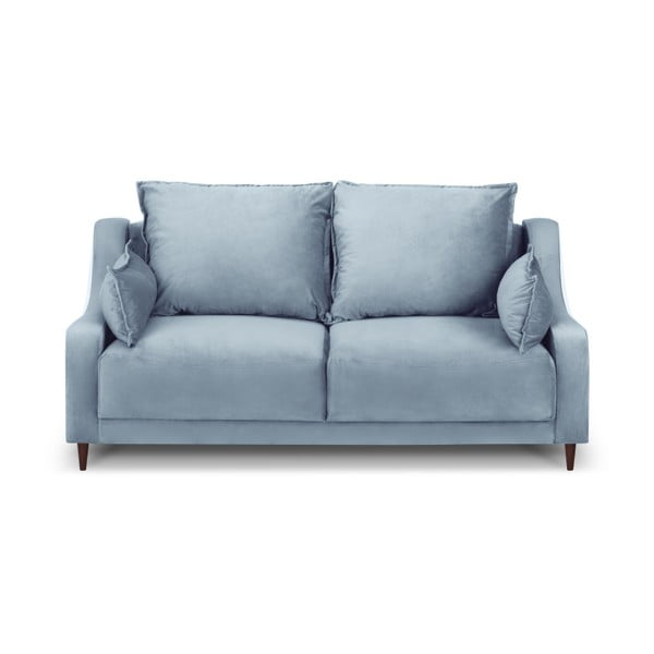 Gaiši zils samta dīvāns Mazzini Sofas Freesia, 150 cm