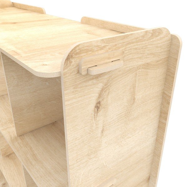 Dabīga toņa grāmatu plaukts ar ozolkoka imitāciju 92,5x132 cm Zimba – Kalune Design-image-2