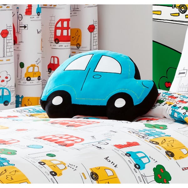 Zils un sarkans bērnu spilvens ar automašīnas motīvu Catherine Lansfield, 42 x 30 cm-image-1
