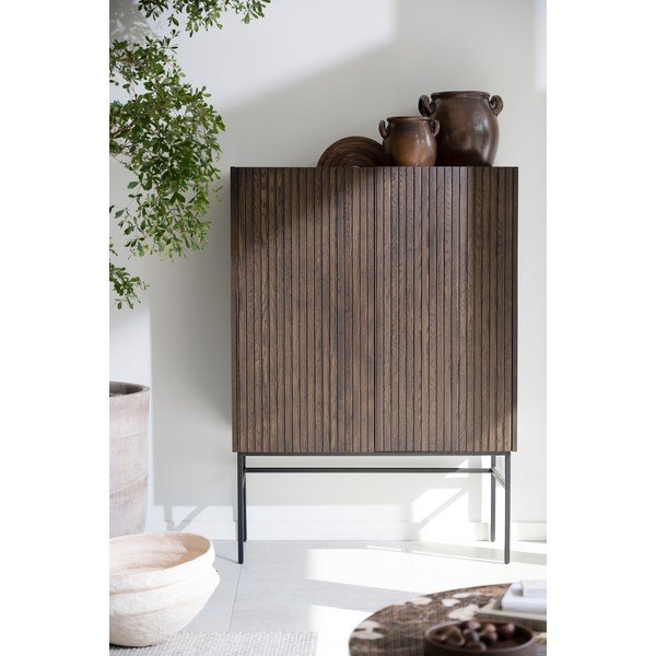 Brūns skapītis ar ozolkoka imitāciju 100x140 cm Halifax – Rowico-image-1