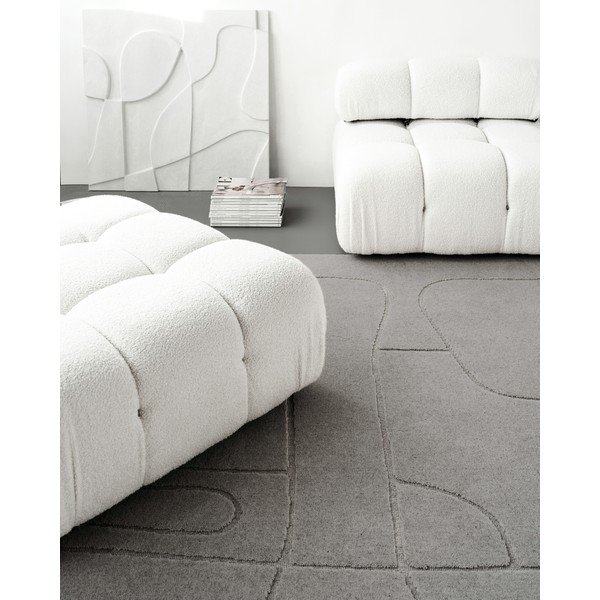 Pelēks vilnas paklājs 200x300 cm Morphic – Agnella-image-4