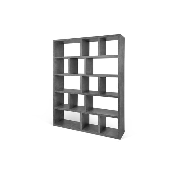 Pelēks grāmatplaukts ar betona imitāciju 150x198 cm Berlin – TemaHome-image-2