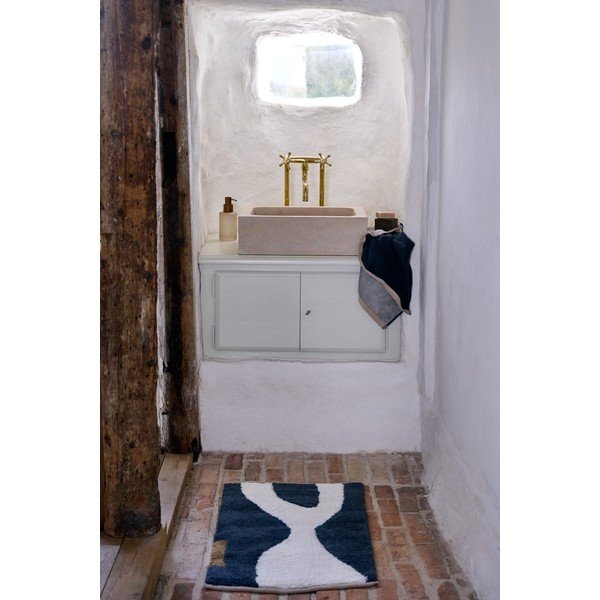 Tumši pelēks/bēšs mazgājams kokvilnas paklājs 50x80 cm Figura – Mette Ditmer Denmark-image-1