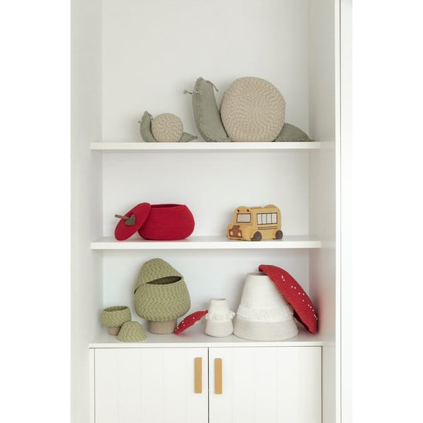 Krēmkrāsas/salvijas zaļš tekstila bērnu rotaļlietu grozs 60x24x30 cm Big Snail – Lorena Canals-image-4