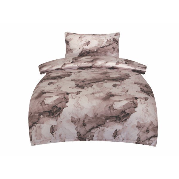 Brūna vienguļamā gultas veļa no kokvilnas satīna 140x200 cm Deluxe Minerals – My House