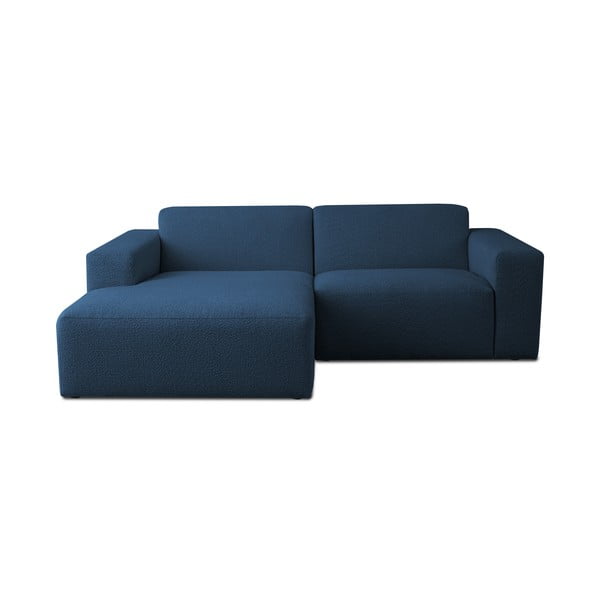 Tumši zils stūra dīvāns no buklē auduma (ar kreiso stūri) Roxy – Scandic