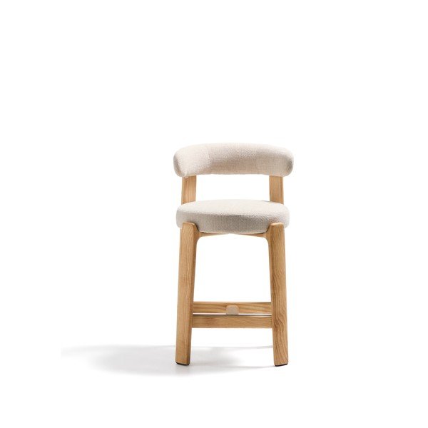 Bēšs/gaiša dabīga toņa oša masīvkoka bāra krēsls (sēdekļa augstums 65 cm) Granite – Kave Home-image-2