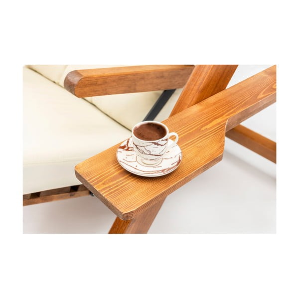 Krēmkrāsas/dabīga toņa masīvkoka dārza šūpoles Galata – Floriane Garden-image-4